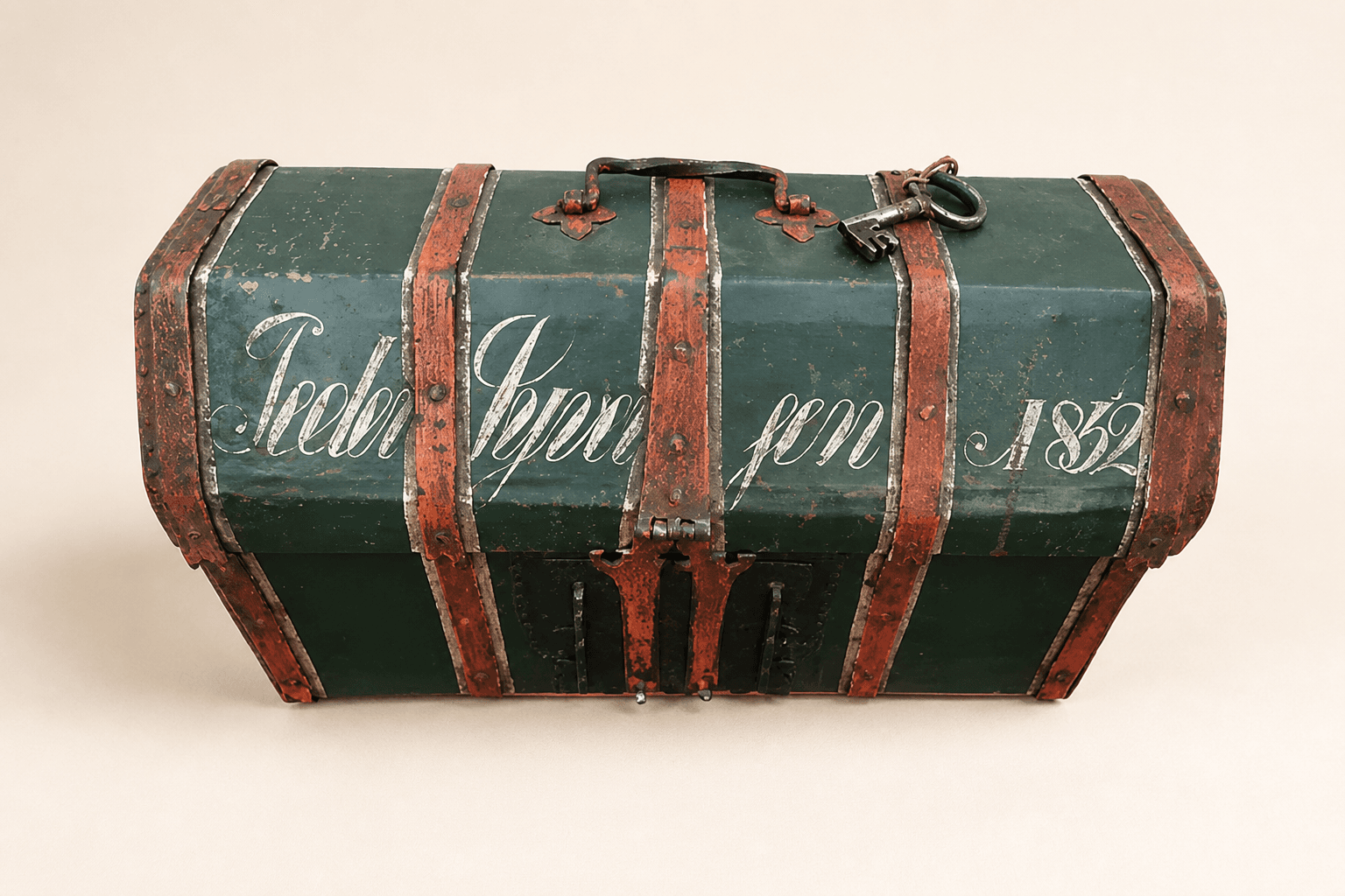 LITEN KISTE / RELIKVIE FRA GUDBRANDSDALEN | År ca. 15-1600 tallet | Malt i 1852
